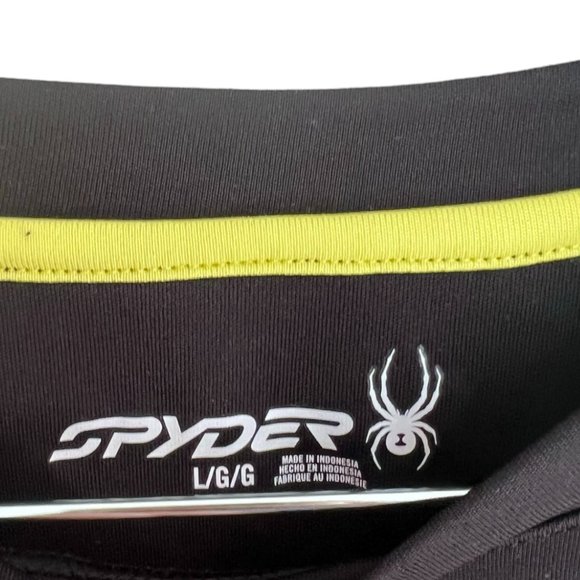Boy's Spyder Performance Rashguard Long Sleeve Black and Yellow Size Large - Picture 4 of 4